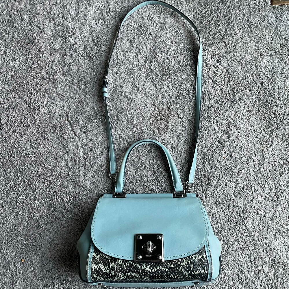 Coach Blue Snakeskin Crossbody Bag Purse